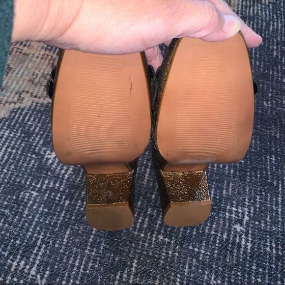 Kenneth Cole Macey gold sparkle loafers 9 - Picture 8 of 15